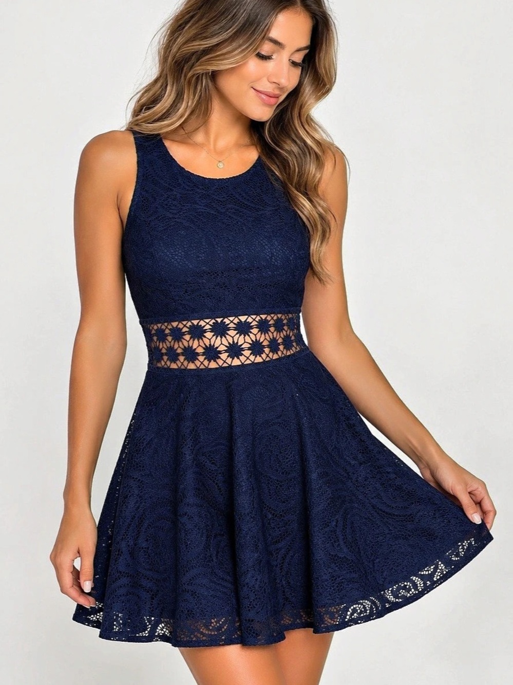bailey blue Lace Mini Dress in Blue Small Like New